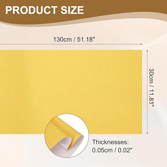 PATIKIL Book Binding Cloth, 51 x 11 Inches Book Cloth for Binding Repairing Fabric Surface Paper Backed Bookbinding Supplies, Yellow