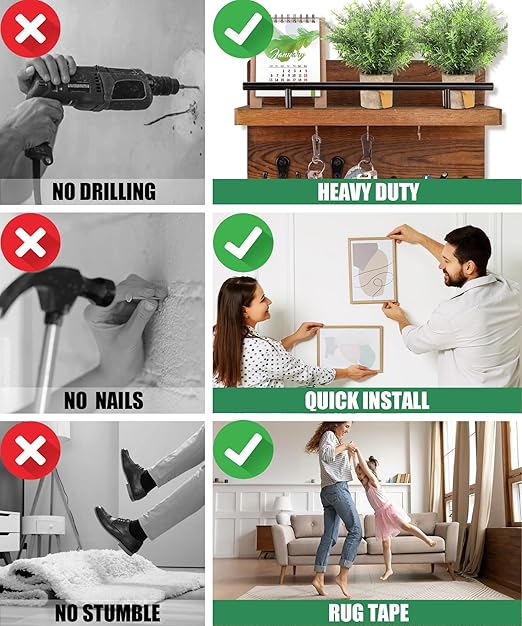 Extra Strong Double Sided Tape Heavy Duty - 240" x 1.0" & 0.5" - Removable Two Sided Nano Mounting Adhesive for Wall, Posters, Rug, Picture Hanging - Teacher, Dorm Room, Office & Outdoor Essentials