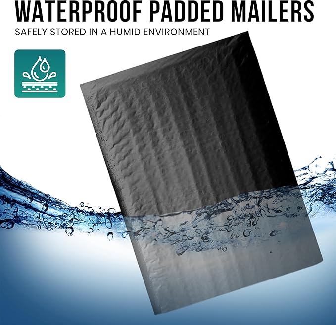 Levex - #0 6" x 10" [5 Pack] Black Poly Bubble Mailers, Padded Envelope Mailers, Packing Envelope & Mailing Bags for Shipping