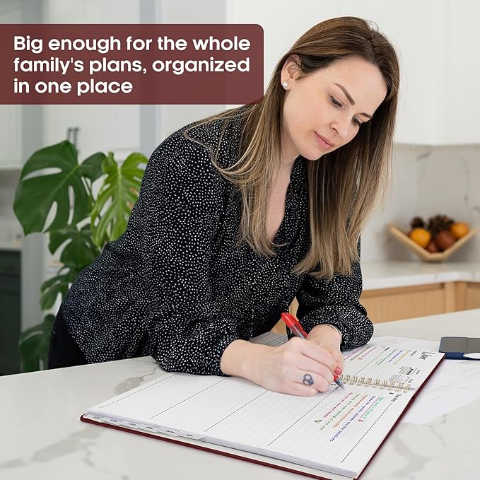 2026 Planner 8.5" x 11", Weekly and Monthly Calendar Planner Book, January 2026 - December 2026, Hardcover Spiral Planner with Monthly Tabs, Notes Pages, Perfect for Women & Men, A4 - Burgundy