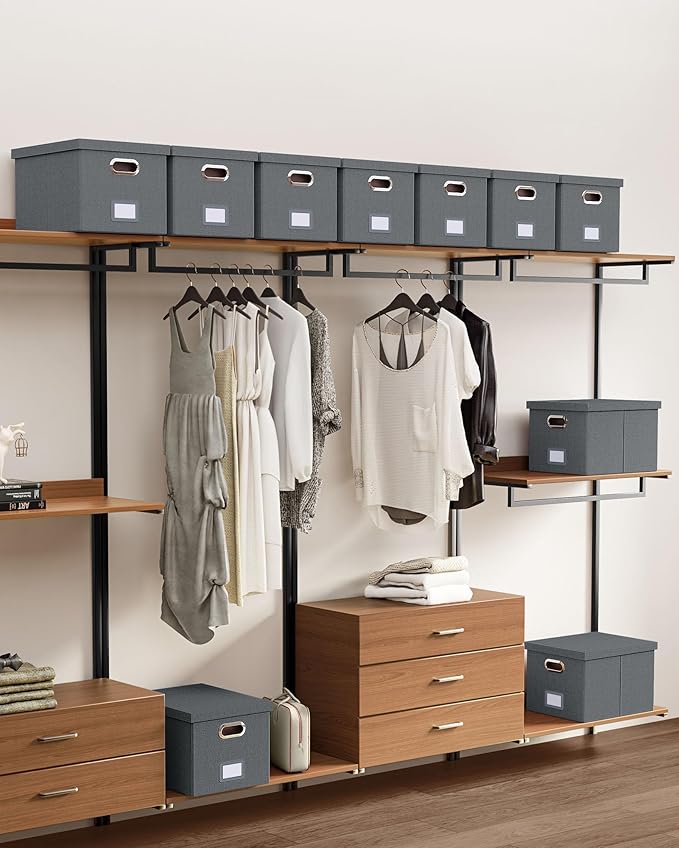 Oterri File Organizer, File Box, File Cabinet for Letter File Folder Storage, Hanging File Organizer for Office/Decor/Home,Document Organizer, 1 Pack,Dark-Gray-Box Only