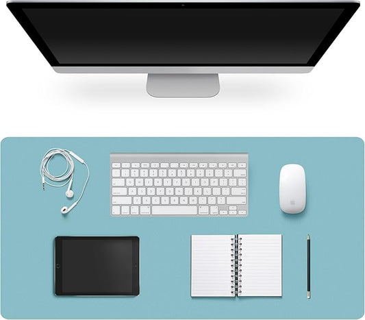 Leather Desk Pad Protector,Non-Slip Desk Pad,on-Slip PU Leather Large Mouse Pad,Easy Clean Desk Protecor Mat,Writing Pad for Office Work/Home/Decor(Pale Green, 35.4" x 17")