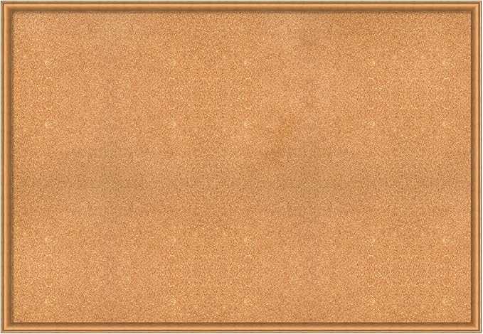 Amanti Art Natural Cork Board for Wall, 36x52 Vision Board with Bronze Frame, Oversize Corkboard Office Decor for Home Organization, Casual Corkboard Pinboard to Display Items for Home Organization