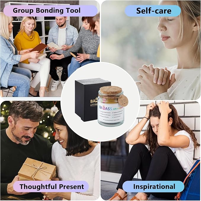 Badass Affirmations Jar Congratulations Graduation Gifts Motivational and Inspirational Gifts for Women Men Boss Unique Funny Christmas Birthday Gift for Sister Coworker Friend