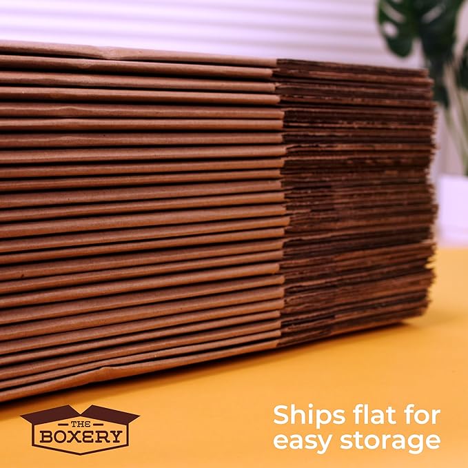The Boxery 16"x12"x12" Brown/Kraft Corrugated Cardboard Shipping Boxes 25-Pack | Mailing, Packing, Moving & Storage for Business/Home – Durable - Eco-Friendly, Recyclable - Made in the USA