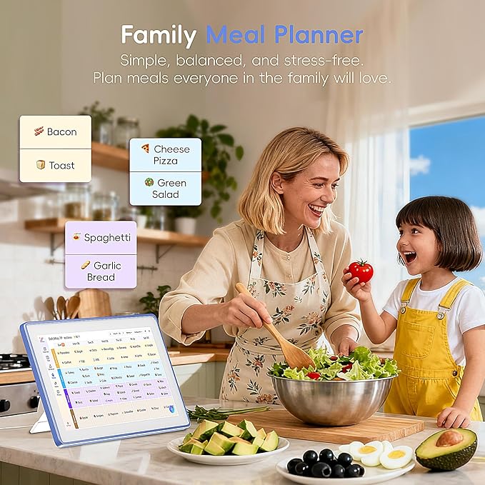 Westsee 15.6" Digital Wall Calendar Frame – Interactive Touchscreen Eletronic Calendars, Smart Family Planner for Schedule, Photo Display, Meals, Chore Chart & Tasks, Wall & Desk Mountable (Ultramarine)