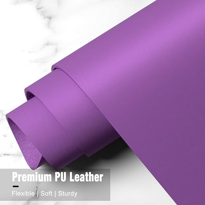 Hsurbtra Desk Pad, 48" x 17" PU Leather Desk Mat, XXXL Extended Mouse Pad, Waterproof Desktop Blotter Protector, Non-Slip Ultra Thin Large Laptop Keyboard Writing Mat for Office Home, Purple