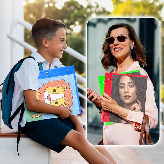 WOT I 4-Pack Telescoping 3 Ring Binder(0.75"), Expandable Flexible Binder - Patented Design for Easy Portability, Holds 160 Sheets, 4 Vibrant Colors, Perfect for School, Office&Home Organization