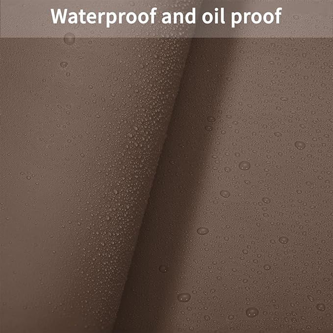 Leather Table Cover,1.8mm Thick,35.4x70.9 Inch Table Protector,Table Protector for Dining Room Table,Table Protectors for Rectangle Tables(Mud Color+Champagne Gold,35.4x70.9)