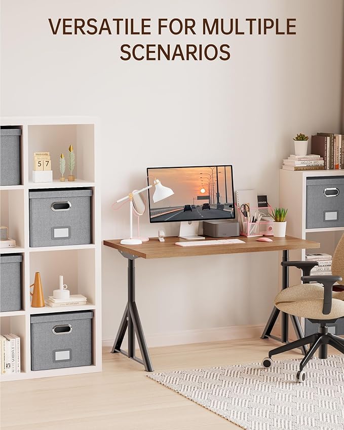 2 Pack File Storage Organizer, Filing Box, Portable File Box with Lid, Fit for Letter/Legal File Folder Storage, Document Organizer, Gray