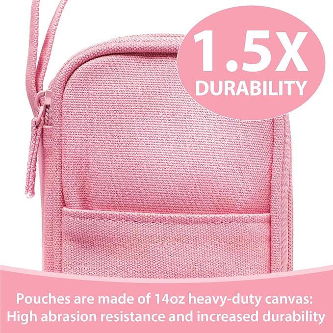 Pencil Case Pouch Box Bag School Supplies Girls Boys Kids, Cute Preppy Stuff Large Big Capacity Aesthetic Pen Organizer, Back to College Stationary, Rosy Pink, Heavy Duty Canvas, 1800ml