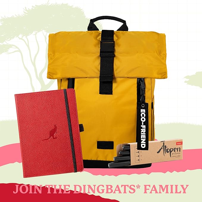 Dingbats* Wildlife Plain Journal Notebook A5 - Vegan Leather Hardcover - Ideal for Work, Travel, Writing - with Pocket, Elastic Closure & Bookmark