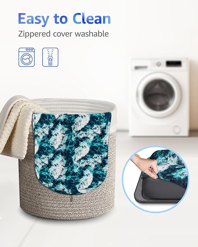 Lap Desk - Portable Laptop Stand & Stand, Fits Up to 17.3 in, Washable Cushion, Built-in Phone Holder & Mouse Pad - Gaming, Eating, Writing, Working on Bed, Couch,Floor - Large, Blue Wave（L.DOCTOR）