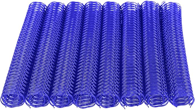 100 Pack Double Loop Wire Binding Spines, YolieraArt Wire Binding Spines, 5/8 Inch Binding Wire for Letter Size (140 Sheet Capacity, 100P, 3:1 Pitch, Blue)