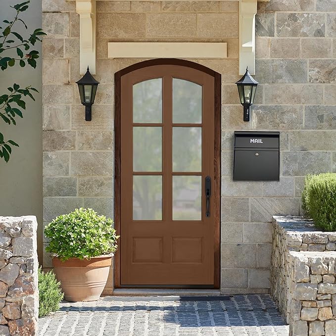 Rainproof Wall Mount Mailbox with Outgoing Mail Flag, Locking Security Galvanized Steel Drop Box for Residential & Commercial Use, Heavy Duty Payment Collection Box, Black