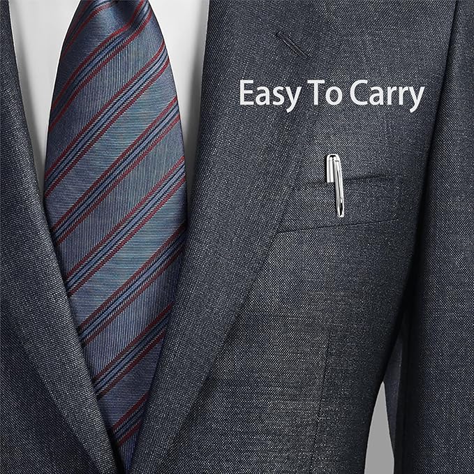 Cambond Ballpoint Pens Bulk Pens - Sliver Metal Pen Nice Luxury Pens for Men Business Office Police Comfortable Writing Twist Retractable 1.0 mm Medium Point Nice Pen, 5 Pack (Silver)