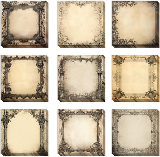 9 Pieces Halloween Gothic Sticky Notes Self-Adhesive Gothic Style Design Note Pads Gothic Style Sticky Memo Notes for School Office Home Supplies Students Teachers Gift