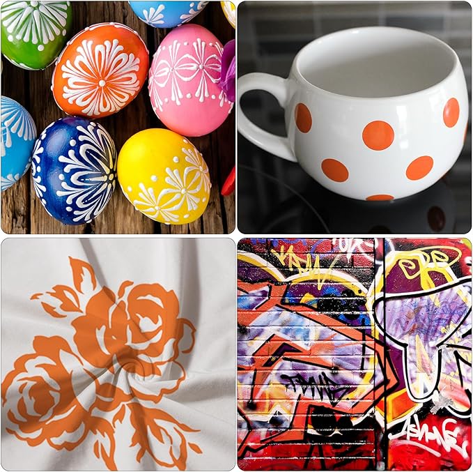 Orange Paint Pens Permanent Markers - 2 Pack Oil Based Quick Dry Waterproof Markers for Tire, Rubber,Wood, Rocks, Metal, Canvas, Plastic, Dark Surface,Craft Art Supplies,Medium Point