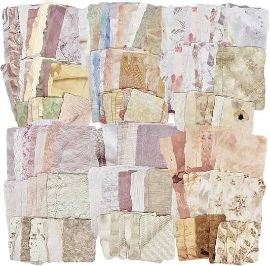 168 Sheets Scrapbook Paper and Embossed Textured Paper Assorted Set,Mixed Media Collage for Scrapbooking, Junk Journals, Card Making and Decoupage,3.5x5 Inch