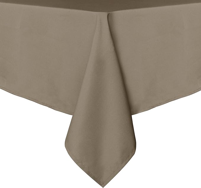 sancua Rectangle Tablecloth - 70 x 120 Inch - Stain and Wrinkle Resistant Washable Polyester Table Cloth, Decorative Fabric Table Cover for Dining Tables, Buffet Parties and Camping, Taupe