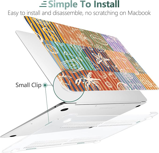 DONGKE for MacBook Air 13 Inch Case 2021-2018, Compatible with A2337 M1 A2179 A1932 Support Retina Display & Touch ID, Hard Shell Plastic Cover with Keyboard Skin - Italy Mood