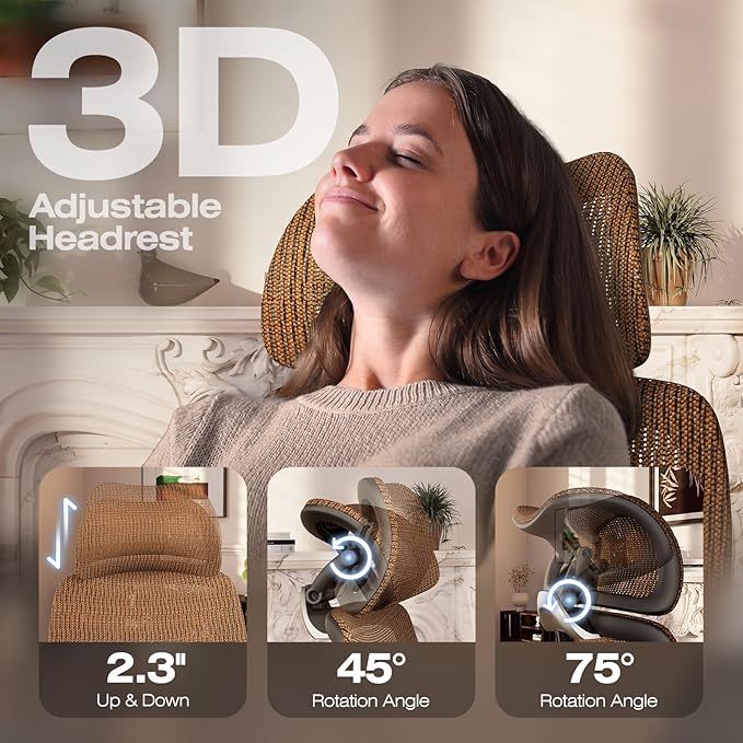 ELABEST X100 Ergonomic Office Chair with Footrest, Big and Tall Home Desk Chair with 5D Flip-Up Arms, Adjustable 10D Lumbar Support,High Back Rolling Computer Chair, Swivel Mesh Chairs