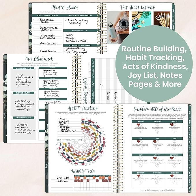 bloom daily planners 2026 Planner (January to December) - 8.5” x 11” Weekly & Monthly Dated Agenda Organizer Book with Stickers & Tabs - Flexible Soft Cover - Eucalyptus, Green