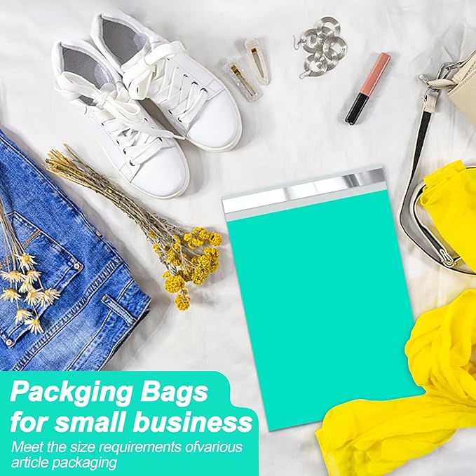 JinRuiKJ Thank You Poly Mailer 14.5x19 Inch 50 PCS, Shipping Bags for Clothing, Packaging Bags for Small Business, Strong Adhensive, Waterproof and Tear-Resistant Mailing Envelopes, Teal