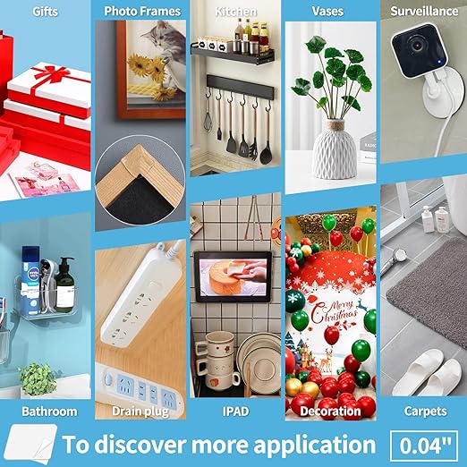 Art3d Double-Sided Tape (10FT) Mounting Tape, Multipurpose Removable Adhesive Foam Tape, Reusable Transparent Tape for Paste Items, Household