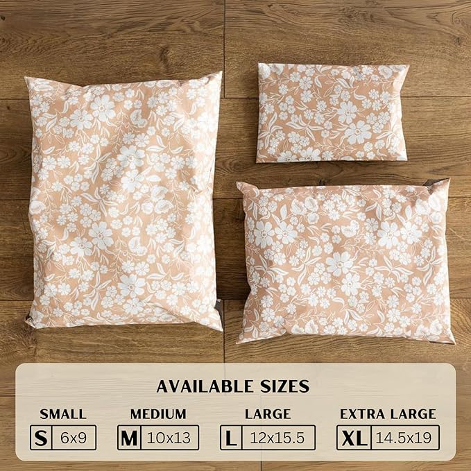 Poly Mailers 14.5x19 Inch 50 Pack Extra-Large Shipping Bags Strong Thick Mailing Envelopes | Self Sealing Adhesive | Waterproof & Tear Proof | Small Business Packaging for Clothing - Floral Dusty Pink