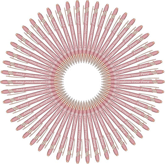 Amlion Personalized Custom Pens with Name Engraved Logo Text,200 Customized Writing Stylus Pen Promotional Item Gift for Men Women Office Business Wedding-Rose Gold