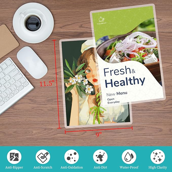 Thermal Laminating Pouches 3 mil, Clear 9 x 11.5 Inch Laminating Sheet Paper for Thermal Laminator, Holds 8.5 x 11 Inch Letter Size Sheets Lamination Sheet (100 Pack)