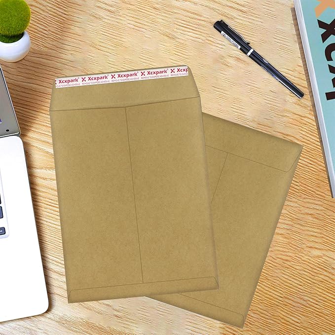 120 PCS 10x13 inches Security Catalog Envelopes Printable Self Seal Envelopes, Anti Tear Recycled Kraft Envelopes for Invitation Cards, Pictures, Photos, Documents