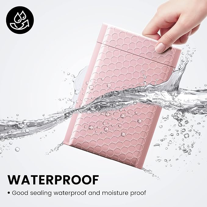 Fuxury Small Bubble Mailers 4x8" 800 Pack Light Pink Bubble Mailer Usable Size 4x7" Self Seal Padded Envelopes Mother's Day Gifts Mailing Envelopes Bubble Padded for Shipping