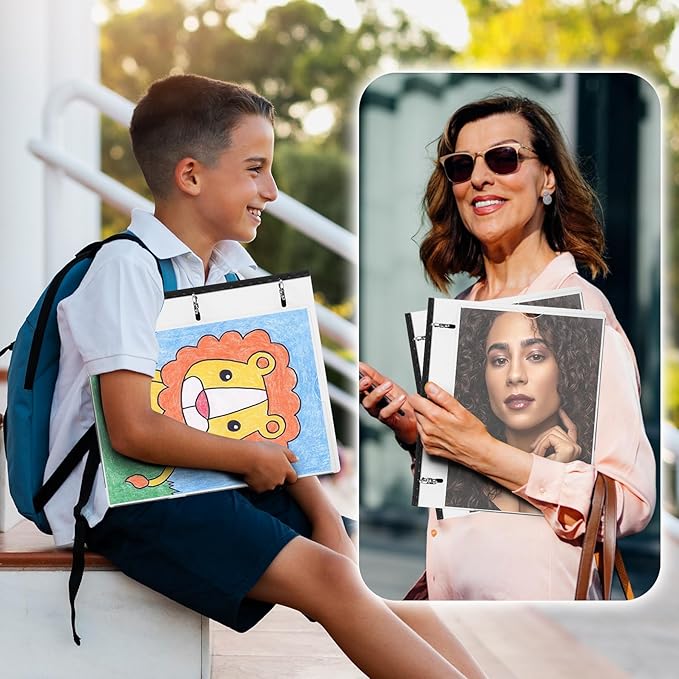 WOT I 12-Pack Telescoping 3 Ring Binder 1 Inch, Expandable Flexible Binder - Patented Design for Easy Portability, Holds 225 Sheets, Perfect for School, Office&Home Organization, White