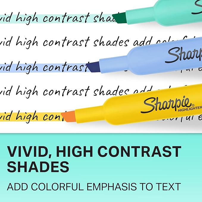 Sharpie Tank Highlighters, Chisel Tip, 12 Assorted Fashion Colors, Value Pack, 36 Count - For Studying, Note-Taking, School, College, Office, Student & Teacher Supplies