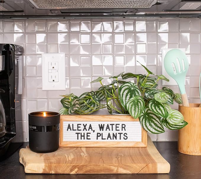 Felt Like Sharing Small Letter Board (White Felt - 10”x3.5”) – Changeable Message Board with 3 Sets of Felt Board Letters – Statement Wall Sign for Quotes, Home or Holiday Decor In Oak Frame