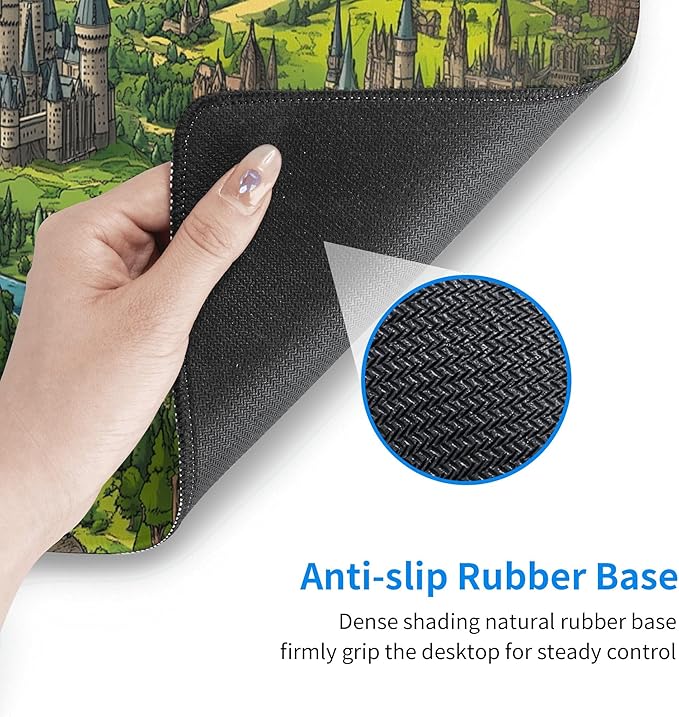 Anime Castle Desk Mat Large Gaming Mouse Pad Anime Castle Extended Mousepad Big in Laptop Computer Mouse Keyboard Mat for Office Desk Decor 31.5x12 in