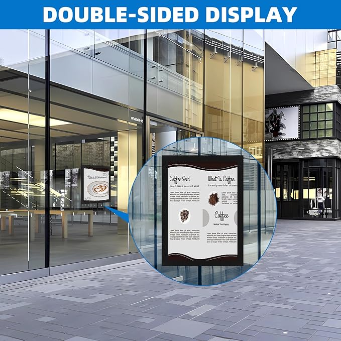 Magnetic Sign Holder 8.5 x 11-10 Pcs Double Sided Magnetic Frames for Refrigerator Reusable Adhesive Frames for Walls Window Door Sign Holder PVC Magnetic Picture Frame Document Holder