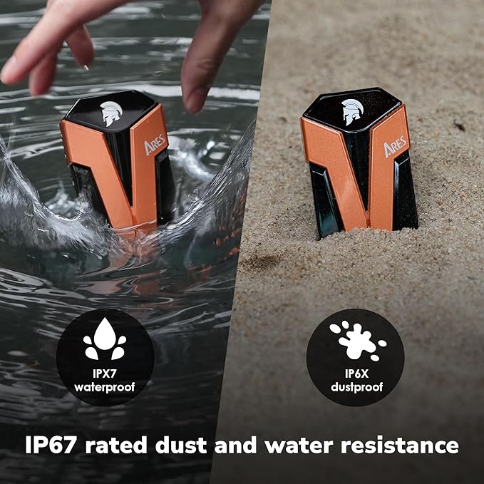 DATO 1TB External SSD, ARES Amber Shield Portable SSD w/LED, Up to 1600/1500 MB/s, OTG-Supported, Waterproof USB 3.2 Gen 2x2 Type C Rugged External Solid State Drive