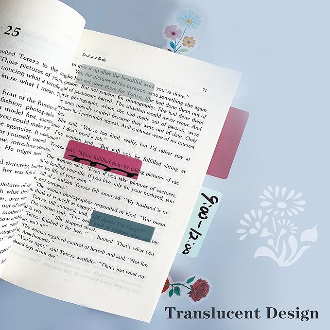 ELII 500 PCS Sticky Index Tabs 2 Inch Book Tabs,Page Markers File Tabs Self Adhesive, Labels for Pages Notebooks