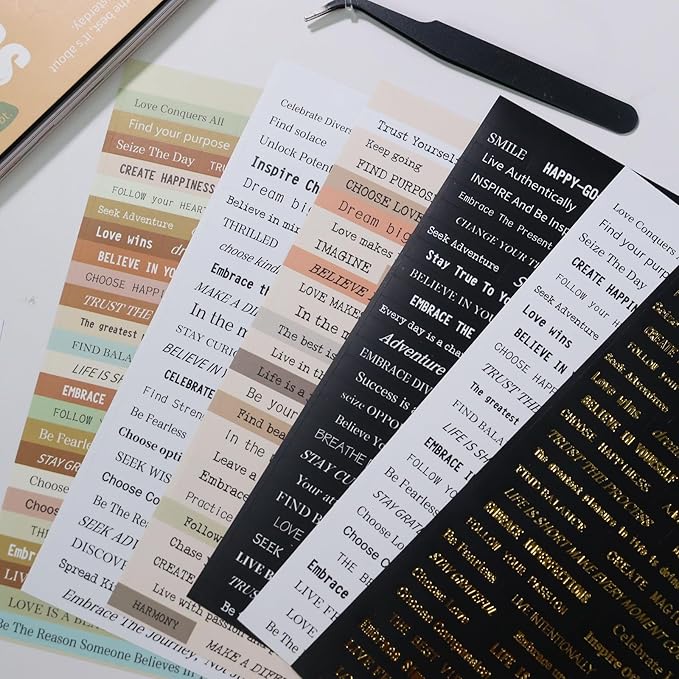Scrapbook Supplies, 40 Sheets 2370 Pcs Word Quote Stickers Scrapbooking Supplies, Junk Journal Supplies for Scrapbook Junk Journal Bullet Journal DIY Craft Card Making