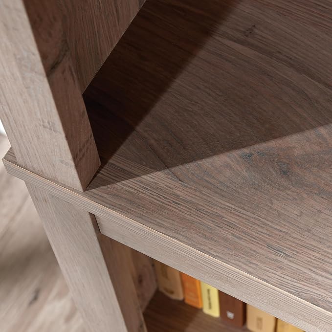 Sauder 5 Tier Book Shelf Wooden Bookcase Multipurpose Bookshelf for Home Office, Living Room, in Laurel Oak