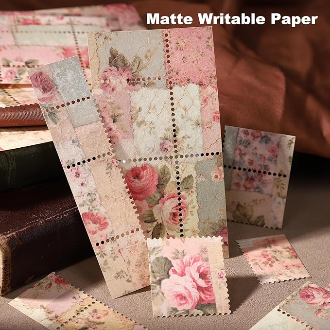 Vintage Perforated Paper Set, 60PCS Retro Ephemera for Scrapbooking Journaling Collage Planner DIY Craft