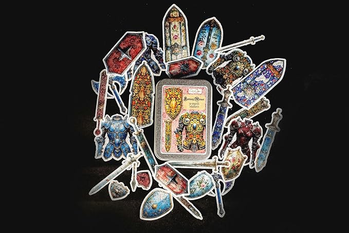 Fantasy Armor Sticker Tin 30 Stickers