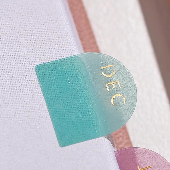 Erin Condren Monthly Adhesive Tabs, 12 Months of Adhesive Tabs for Yearly Planning, Use Them to Tab Undated Planners and Add a Pop of Color