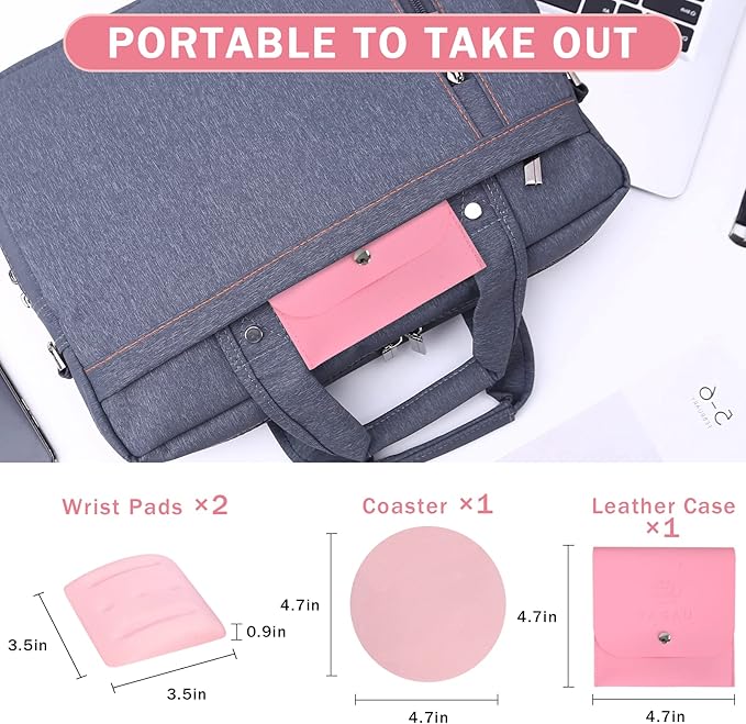 VAGAU Wrist Rests for Laptop, Wrist Support for Keyboard and Mouse, Ergonomic Memory Foam Wrist Pads for Laptop, Office, Computer, Comfortable Typing Wrist Pain & Carpal Tunnel Relief（Pink）