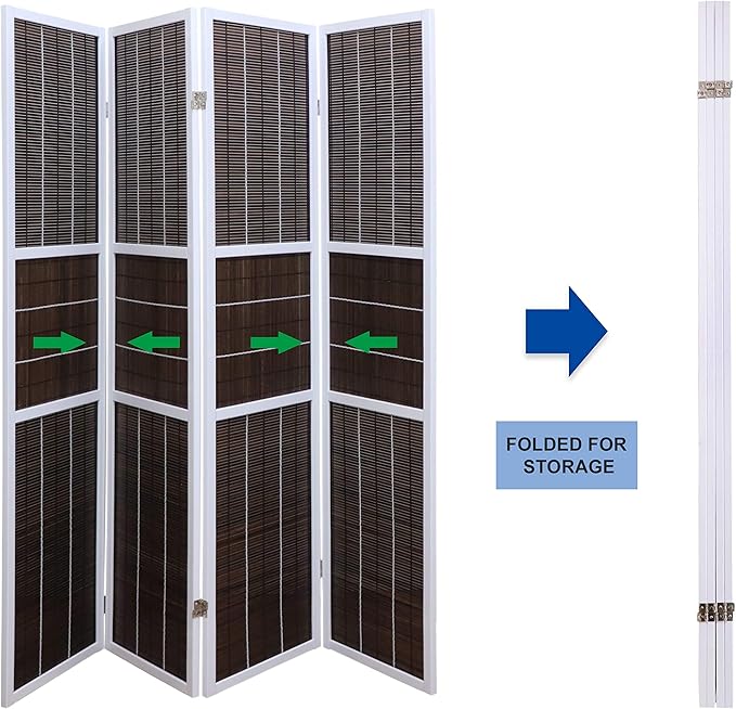 4 Panel 6ft Tall Modern Style Standing Wall Partition Room Divider Panel Indoor Separation, Folding Privacy Screens, Living Room, Partition & Space Divider, Freestanding Inexpensive