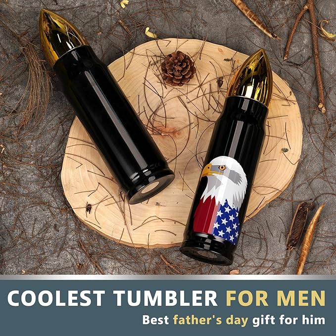 Gifts for Men Him, Cool Gifts 17 oz Bullet Tumbler, White Elephant Gift for Adults Funny, 17 oz Tumbler Presents, Stocking Stuffers for Adults Mens Christmas Xmas Gift