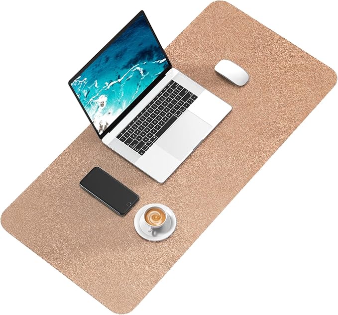 Hsurbtra Desk Pad, 30" x 14" PU Leather Desk Mat, XL Extended Mouse Pad, Waterproof Desktop Blotter Protector, Non-Slip Ultra Thin Large Laptop Keyboard Writing Mat for Office Home, Rose Gold